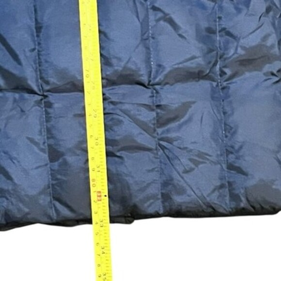 Madewell Womens XS Quilted Down Puffer Coat-Dark Navy & Black Asymmetrical Zip - Picture 15 of 15